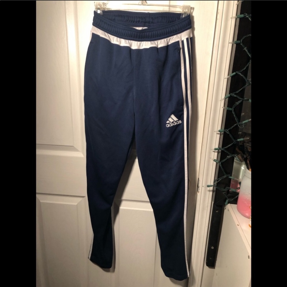SMALL ADIDAS BLUE AND WHITE JOGGERS
